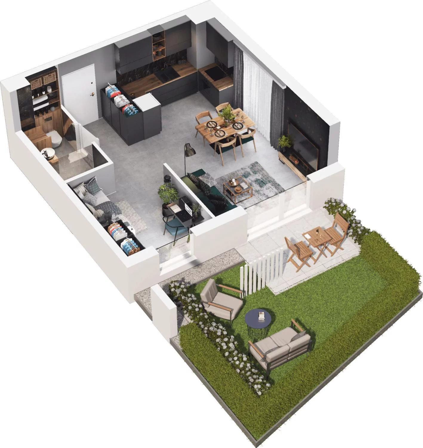 2 pokoje, apartament 39,60 m², parter, oferta nr 6.01, Pino Resort, Gdańsk, Wyspa Sobieszewska, Sobieszewo, ul. Turystyczna 90