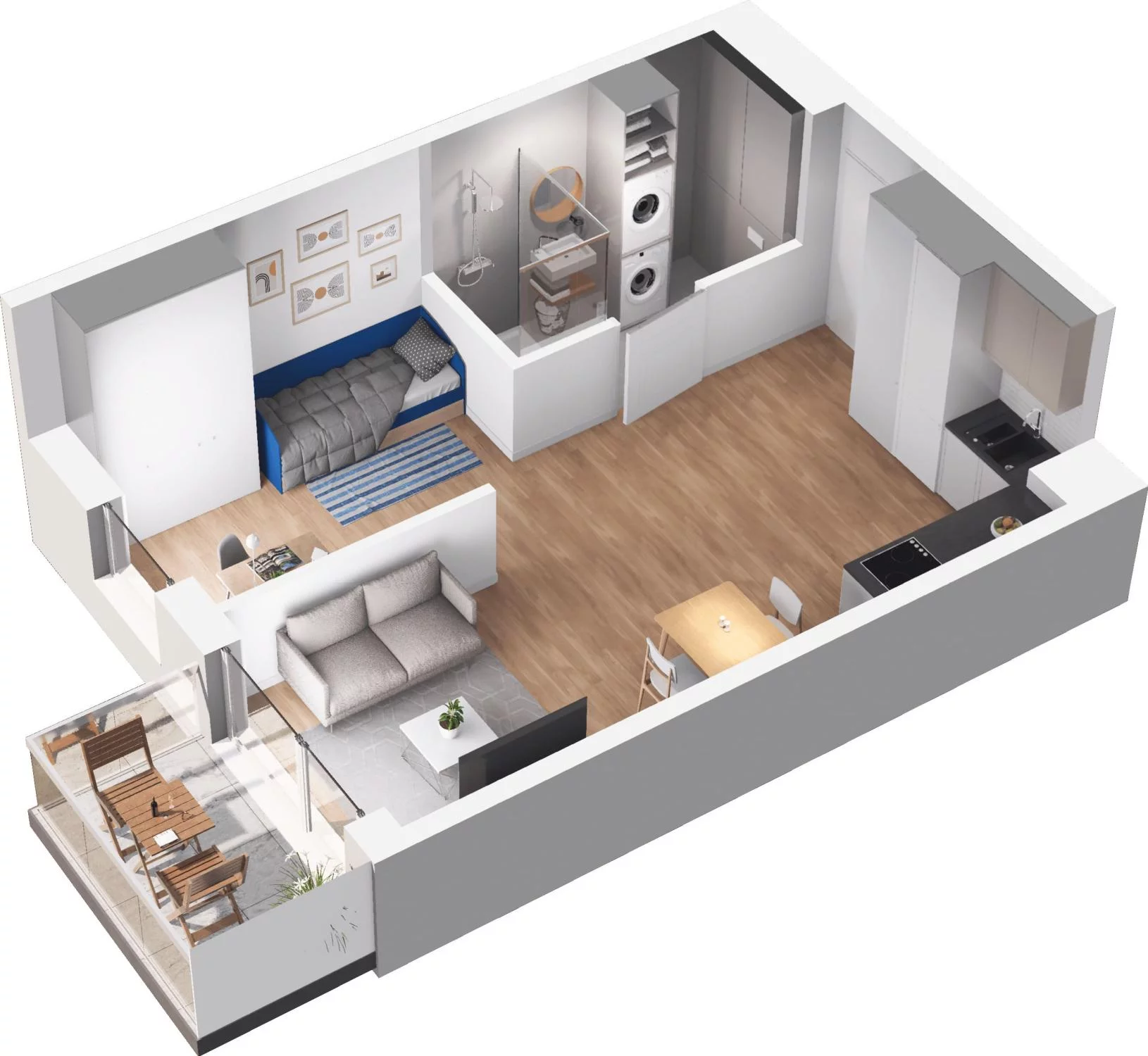 2 pokoje, apartament 37,52 m², piętro 1, oferta nr 6.33, Pino Resort, Gdańsk, Wyspa Sobieszewska, Sobieszewo, ul. Turystyczna 90