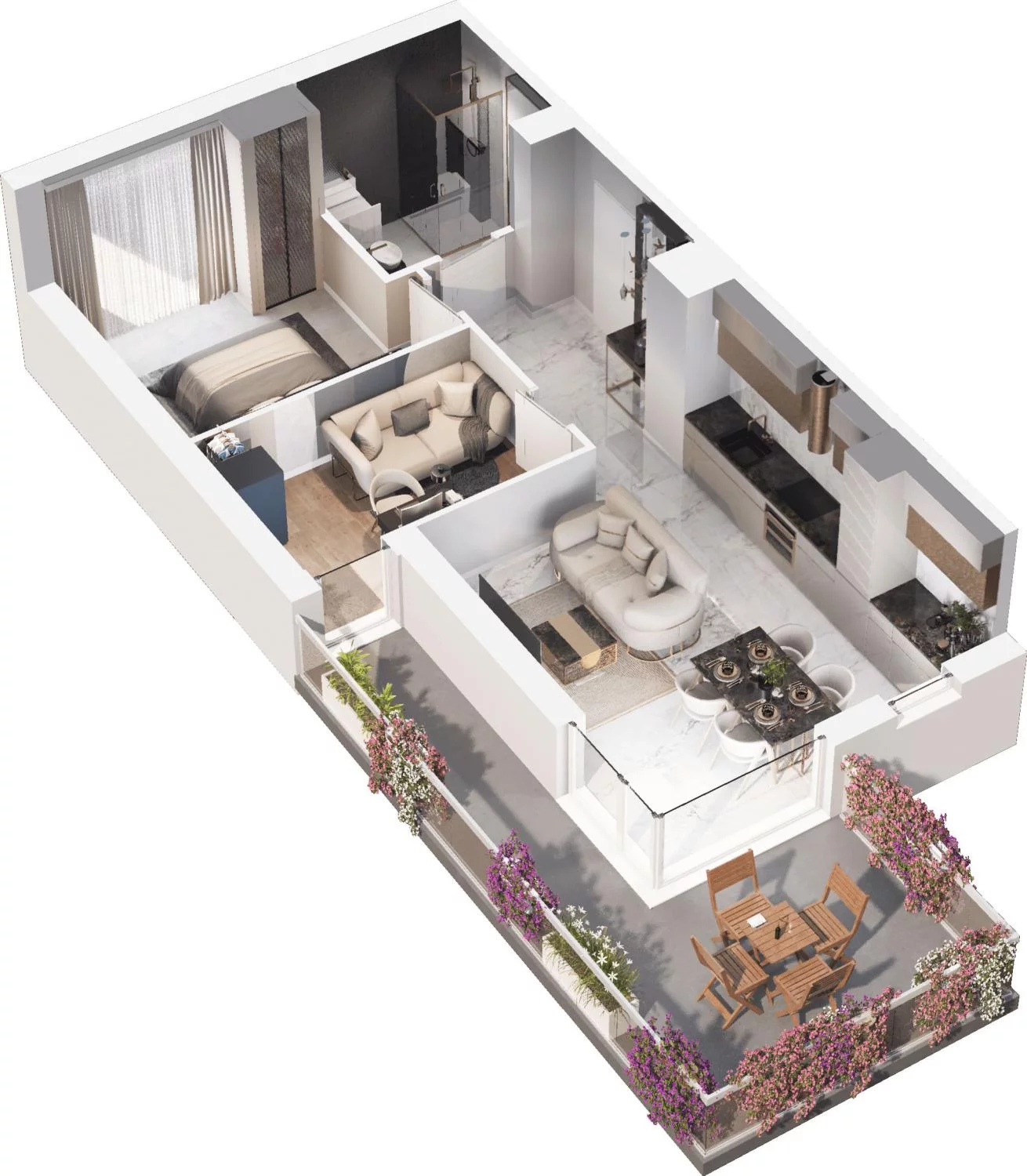 3 pokoje, apartament 50,66 m², piętro 1, oferta nr C3.6, Sol Marina, Wiślinka, ul. Łąkowa