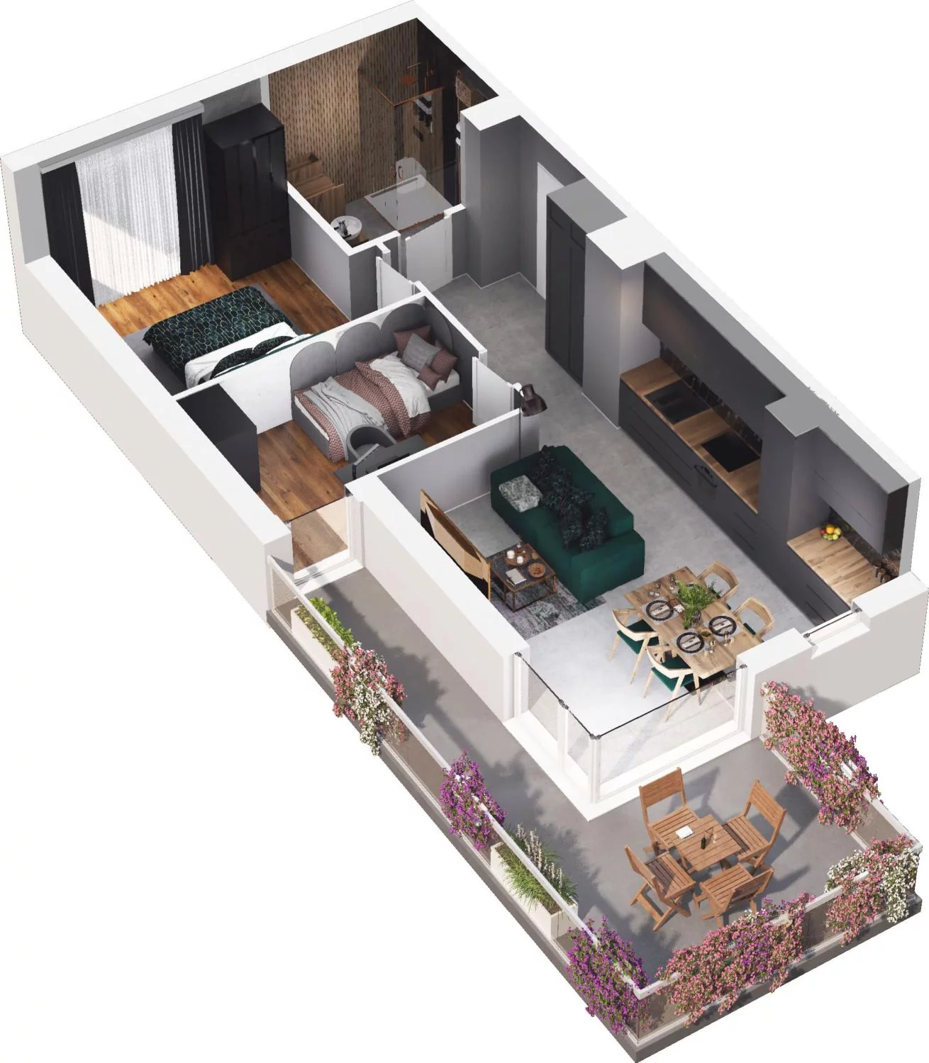 3 pokoje, apartament 50,66 m², piętro 1, oferta nr C3.6, Sol Marina, Wiślinka, ul. Łąkowa