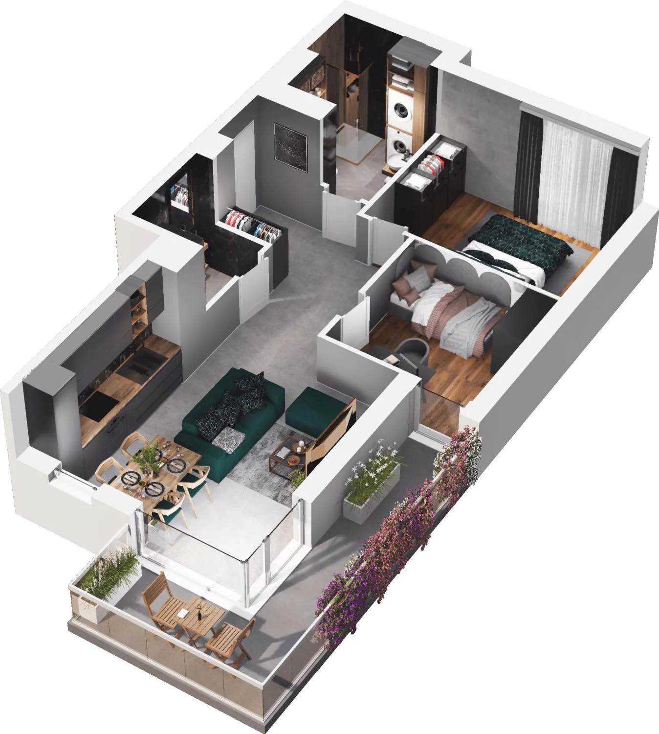3 pokoje, apartament 56,82 m², piętro 1, oferta nr C4.4, Sol Marina, Wiślinka, ul. Łąkowa
