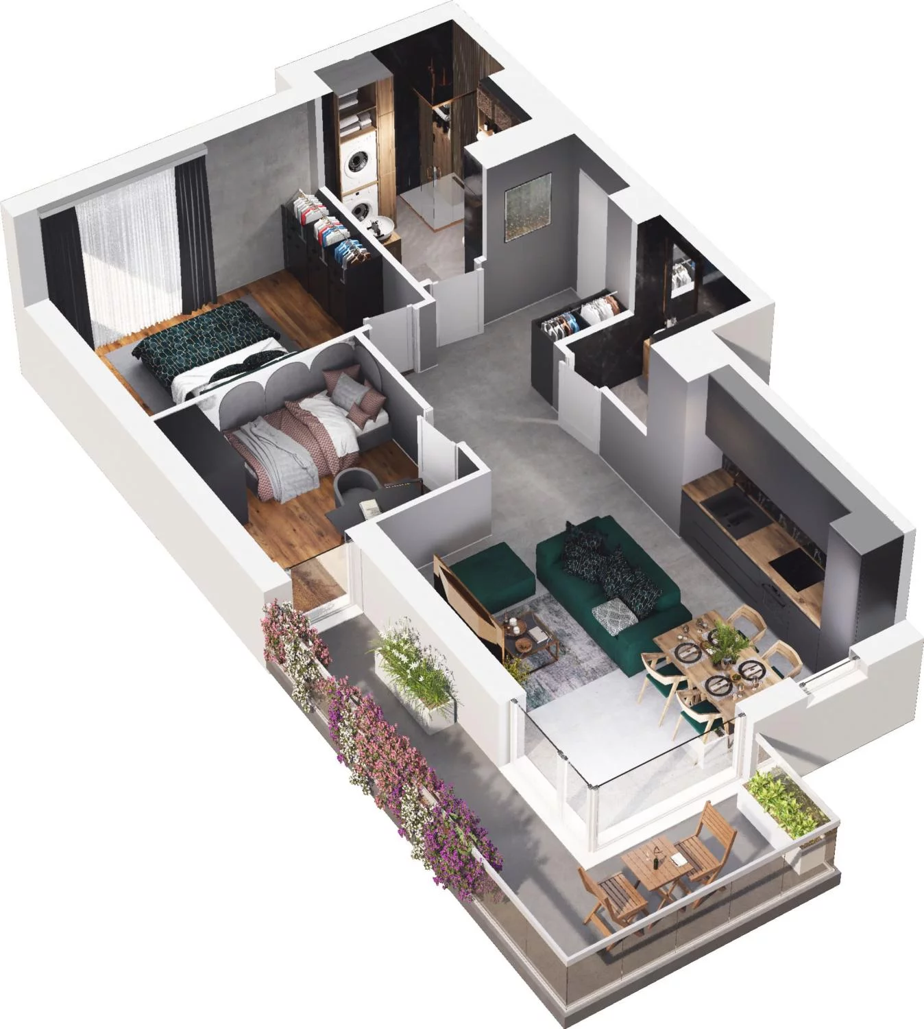 3 pokoje, apartament 56,38 m², piętro 1, oferta nr C7.4, Sol Marina, Wiślinka, ul. Łąkowa