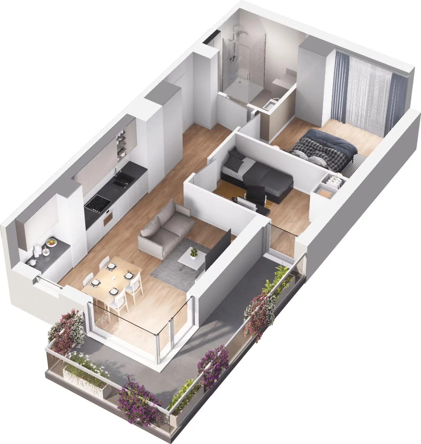 3 pokoje, apartament 50,54 m², piętro 1, oferta nr C7.6, Sol Marina, Wiślinka, ul. Łąkowa