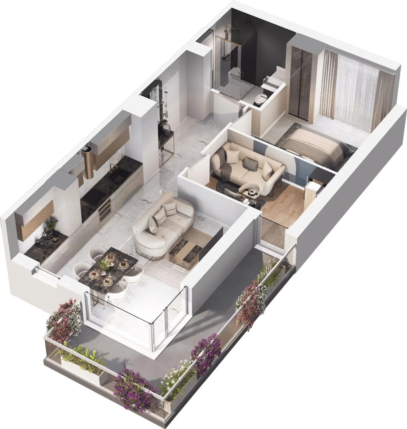 3 pokoje, apartament 50,54 m², piętro 1, oferta nr C7.6, Sol Marina, Wiślinka, ul. Łąkowa