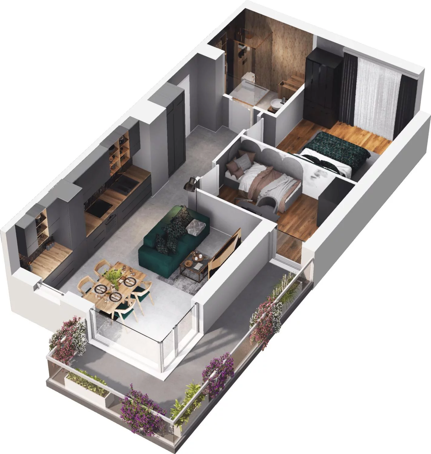 3 pokoje, apartament 50,54 m², piętro 1, oferta nr C7.6, Sol Marina, Wiślinka, ul. Łąkowa