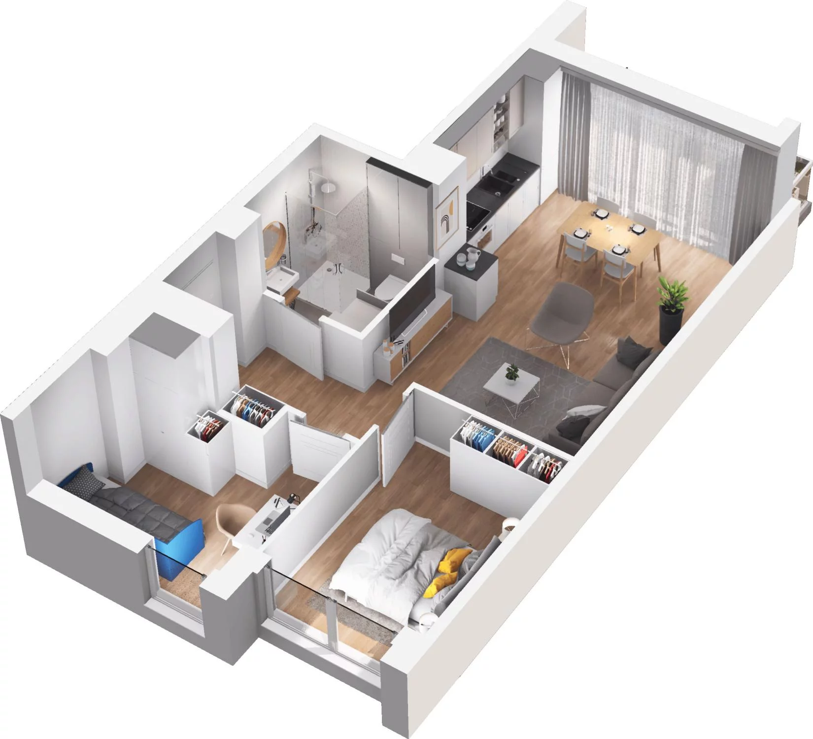 3 pokoje, apartament 51,15 m², piętro 1, oferta nr C9.5, Sol Marina, Wiślinka, ul. Łąkowa