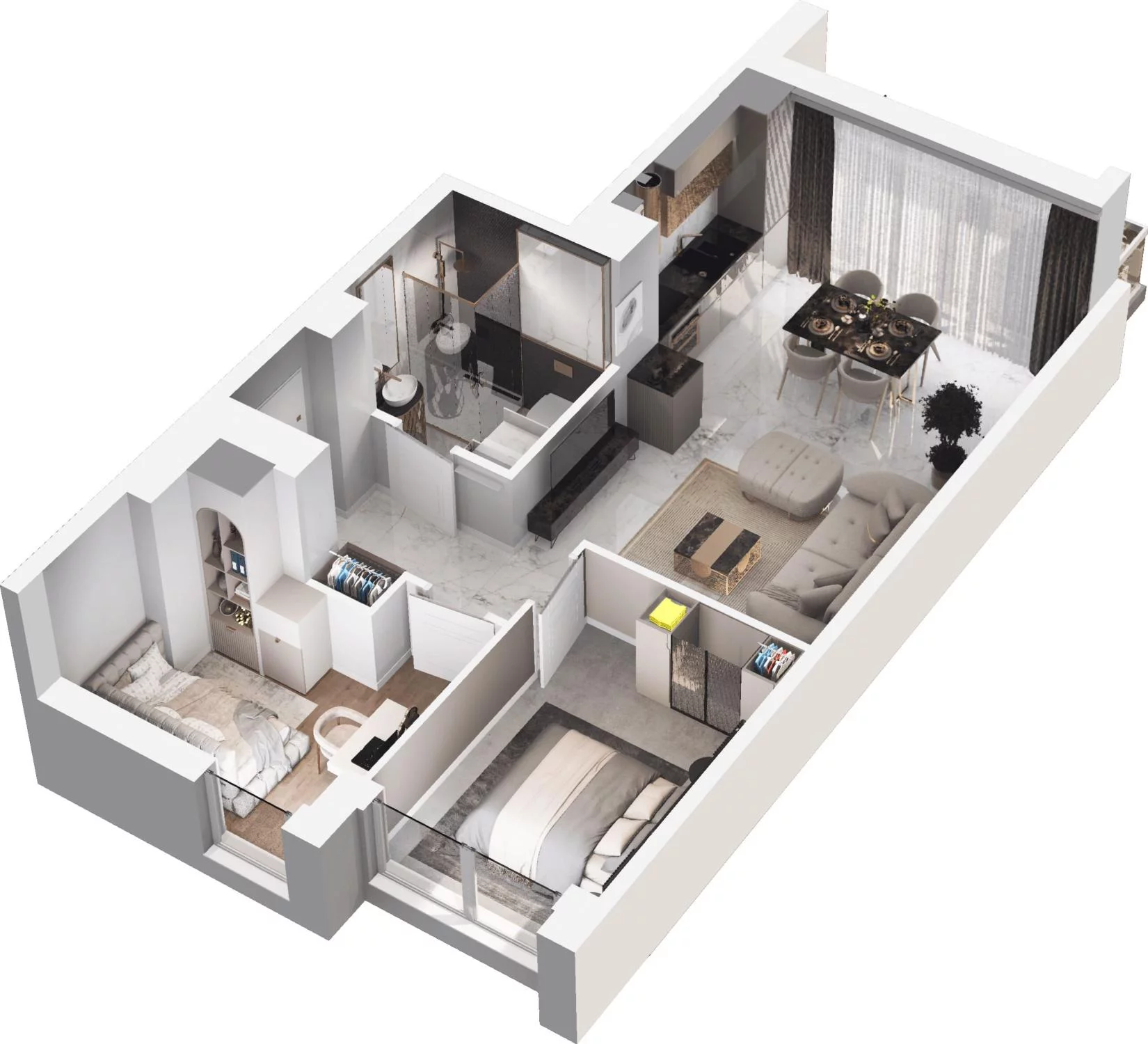 3 pokoje, apartament 51,15 m², piętro 1, oferta nr C9.5, Sol Marina, Wiślinka, ul. Łąkowa