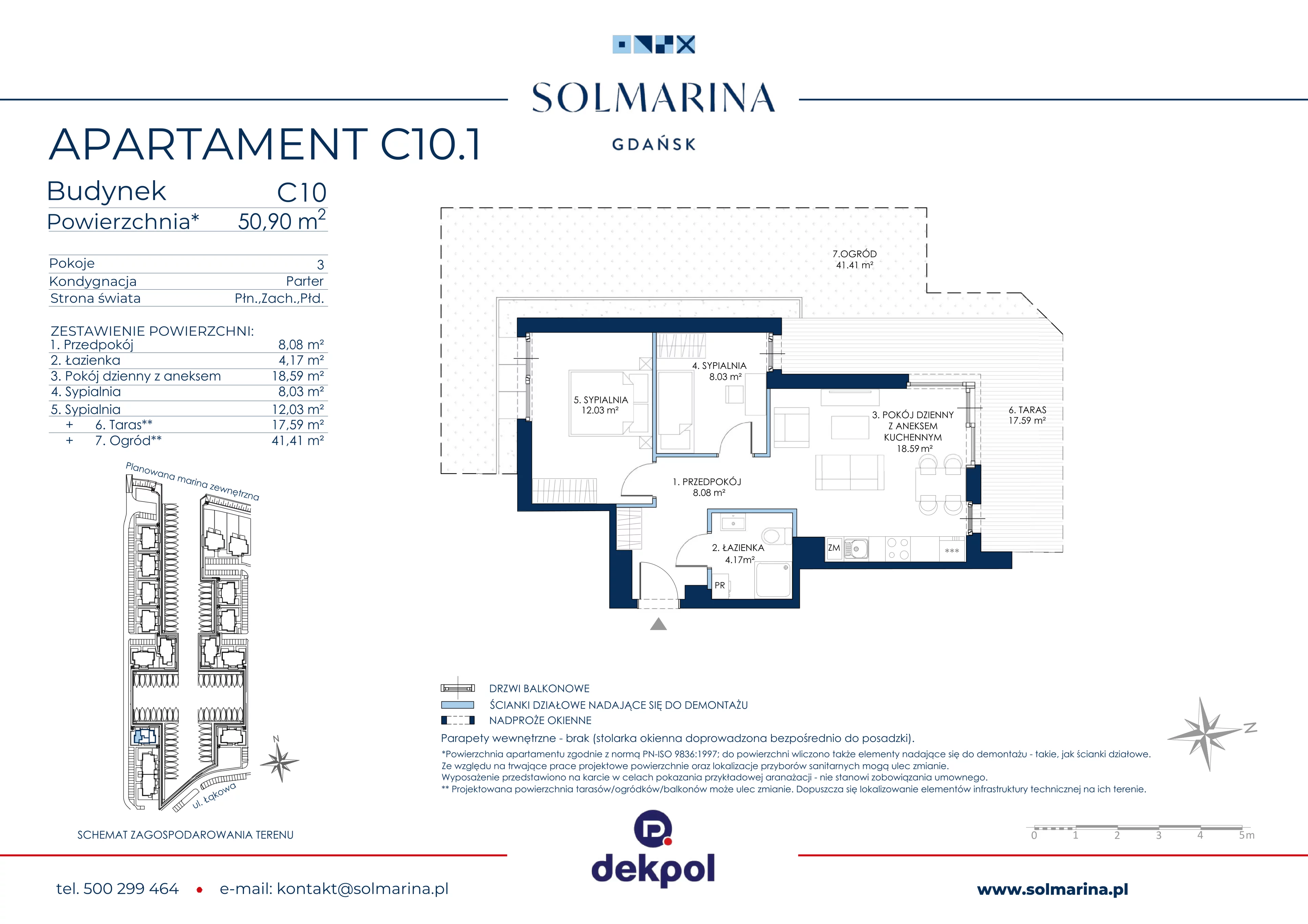 3 pokoje, apartament 50,90 m², parter, oferta nr C10.1, Sol Marina, Wiślinka, ul. Łąkowa
