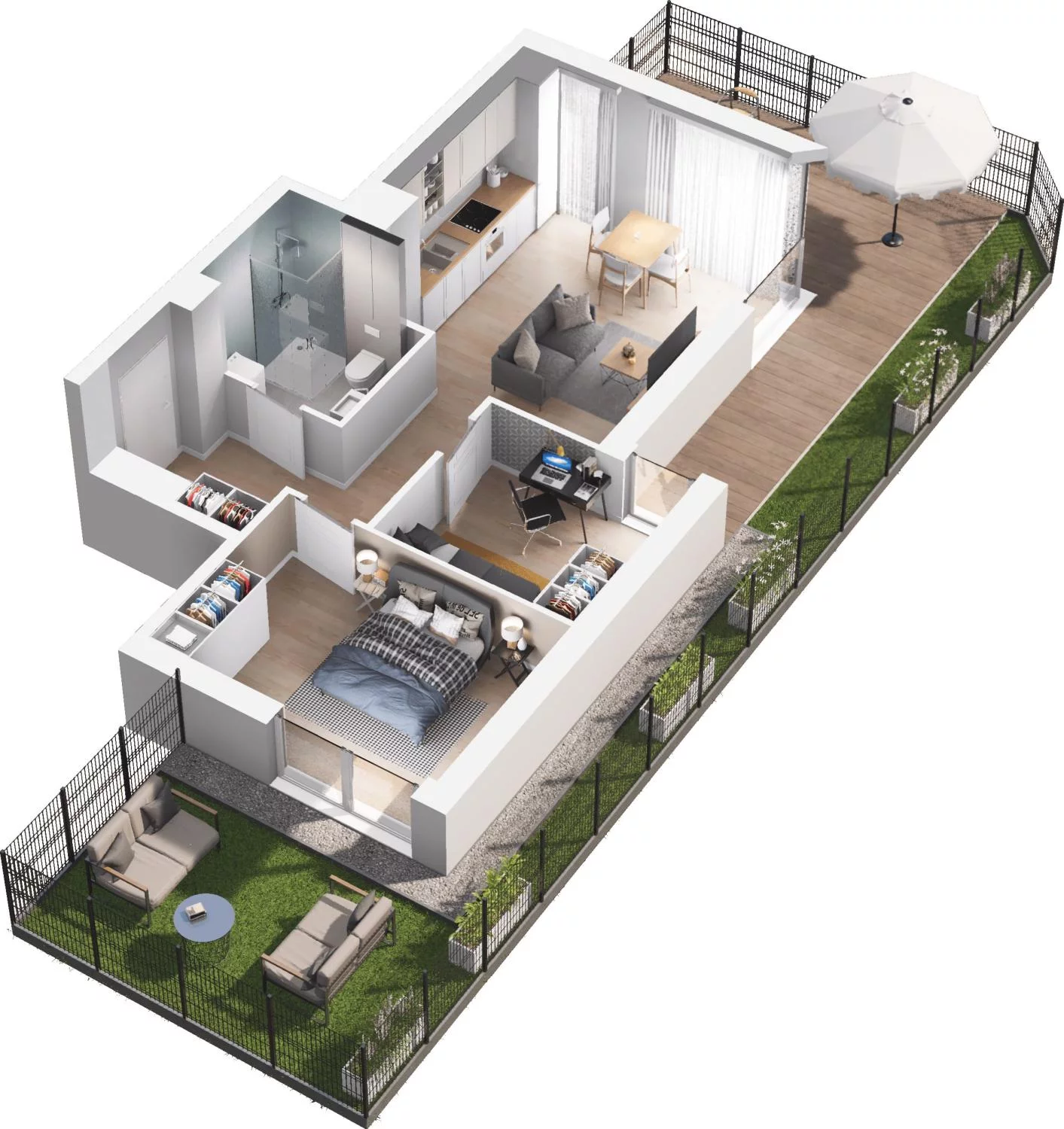 3 pokoje, apartament 50,70 m², parter, oferta nr C13.1, Sol Marina, Wiślinka, ul. Łąkowa