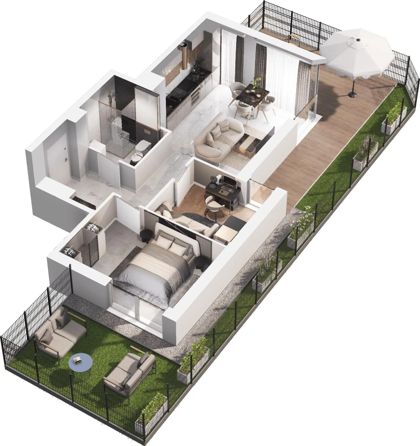 3 pokoje, apartament 50,70 m², parter, oferta nr C13.1, Sol Marina, Wiślinka, ul. Łąkowa
