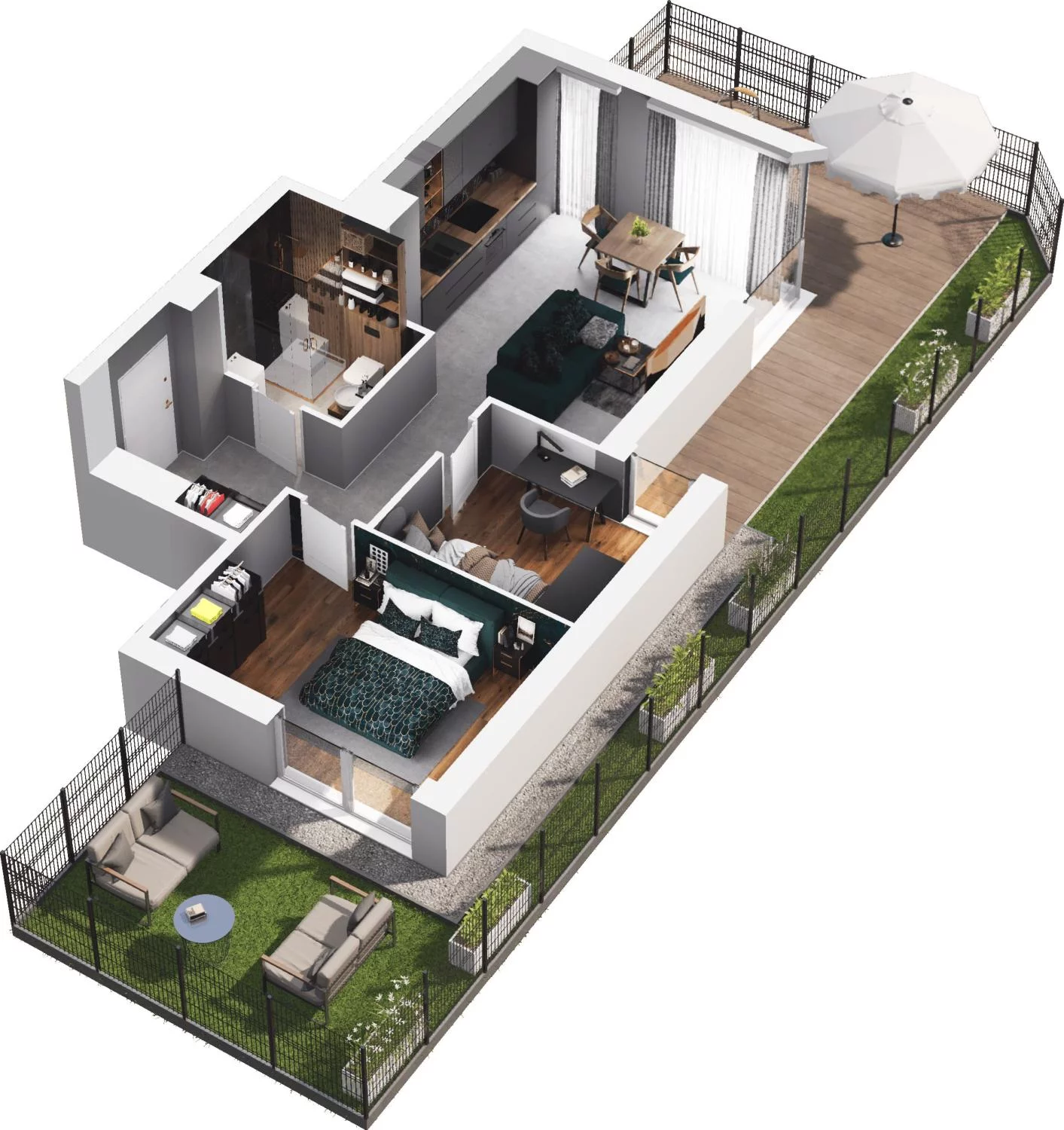 3 pokoje, apartament 50,70 m², parter, oferta nr C13.1, Sol Marina, Wiślinka, ul. Łąkowa
