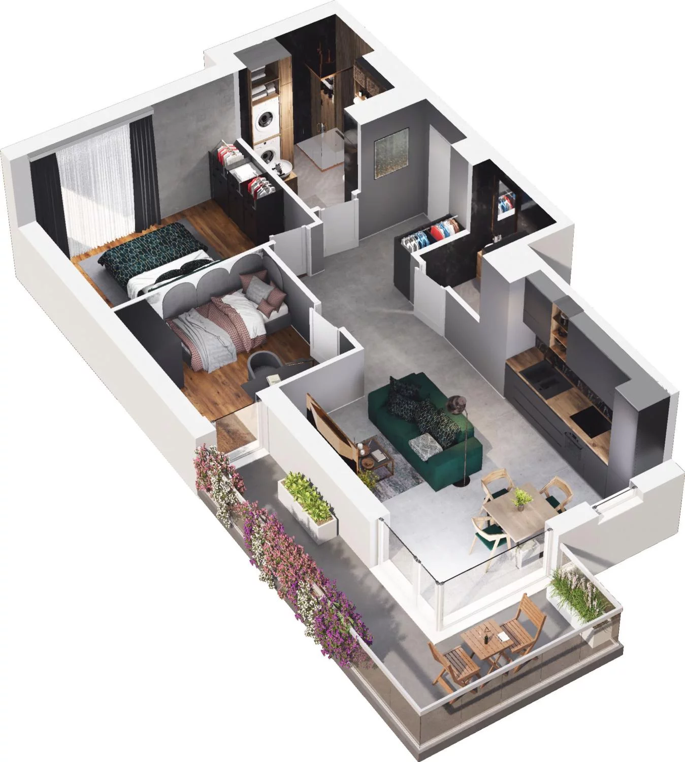 3 pokoje, apartament 55,56 m², piętro 2, oferta nr C14.7, Sol Marina, Wiślinka, ul. Łąkowa