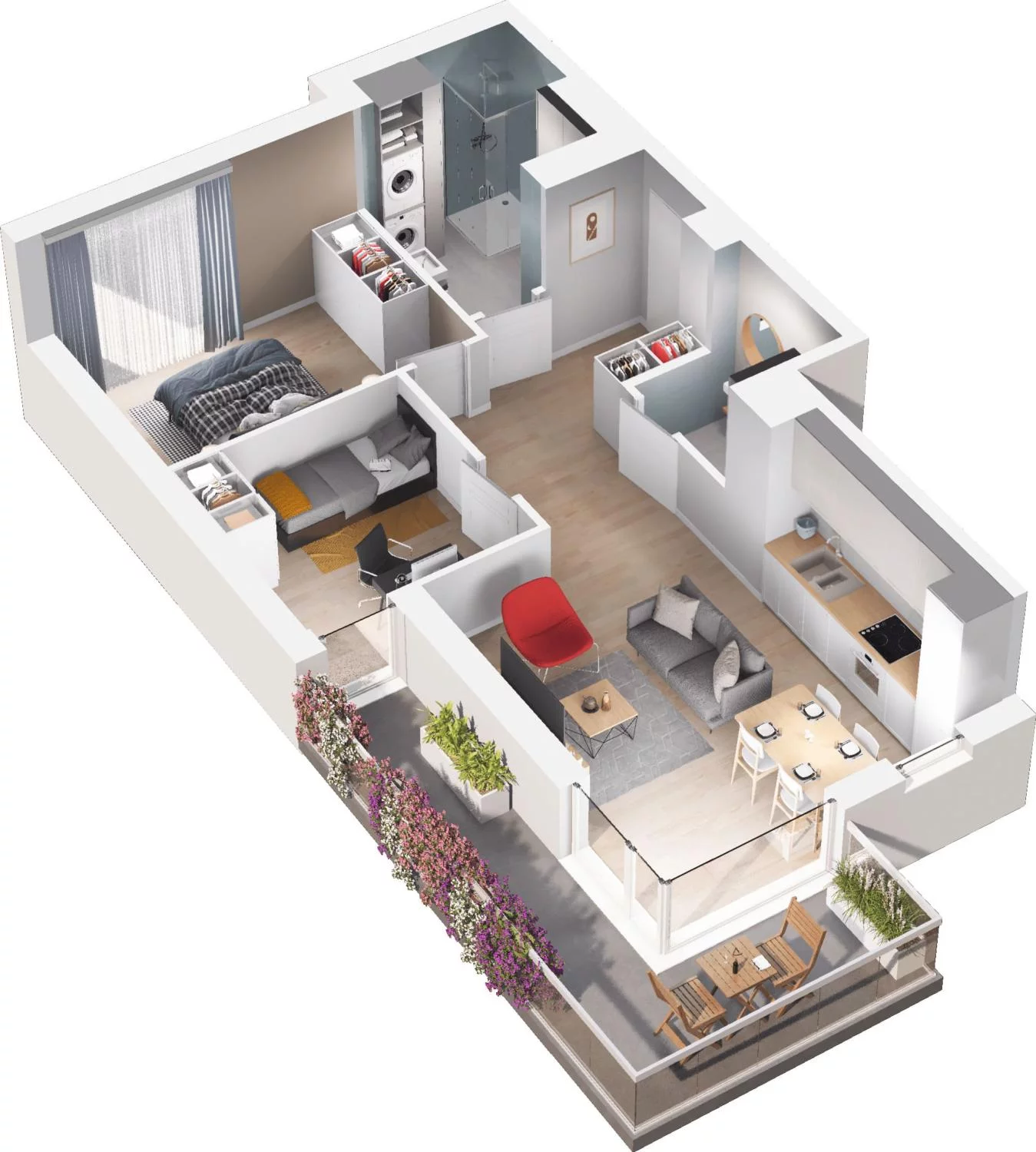 3 pokoje, apartament 55,96 m², piętro 1, oferta nr C15.4, Sol Marina, Wiślinka, ul. Łąkowa