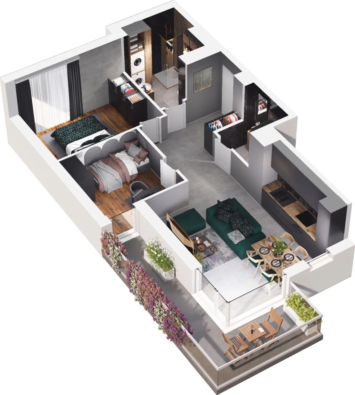 3 pokoje, apartament 55,96 m², piętro 1, oferta nr C15.4, Sol Marina, Wiślinka, ul. Łąkowa