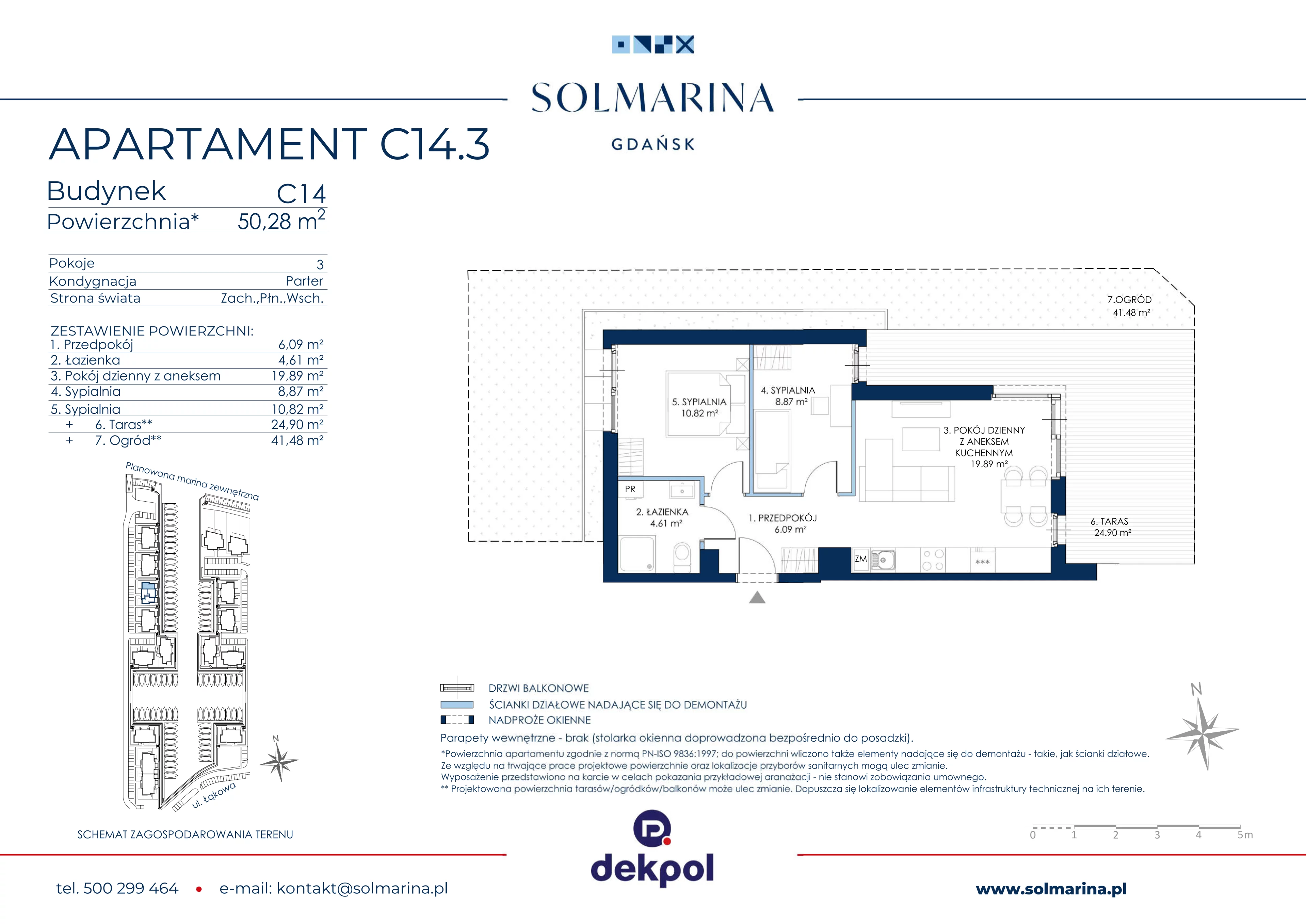 3 pokoje, apartament 49,90 m², parter, oferta nr C14.3, Sol Marina, Wiślinka, ul. Łąkowa