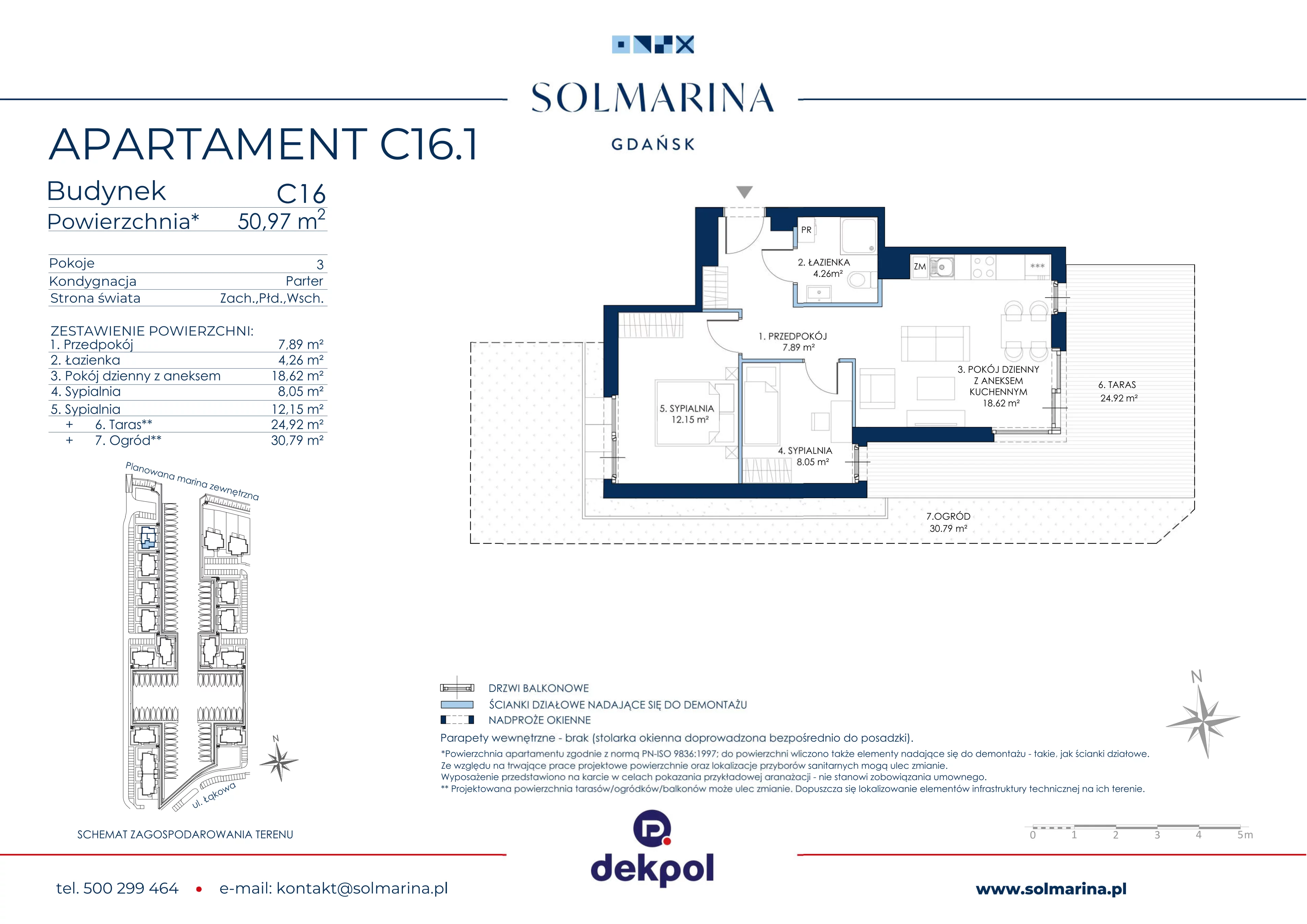 3 pokoje, apartament 50,59 m², parter, oferta nr C16.1, Sol Marina, Wiślinka, ul. Łąkowa