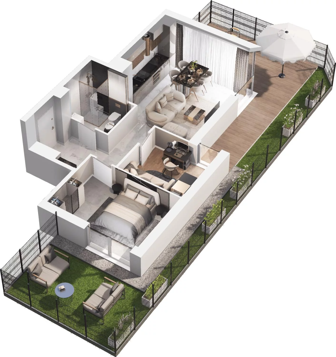 3 pokoje, apartament 50,59 m², parter, oferta nr C16.1, Sol Marina, Wiślinka, ul. Łąkowa