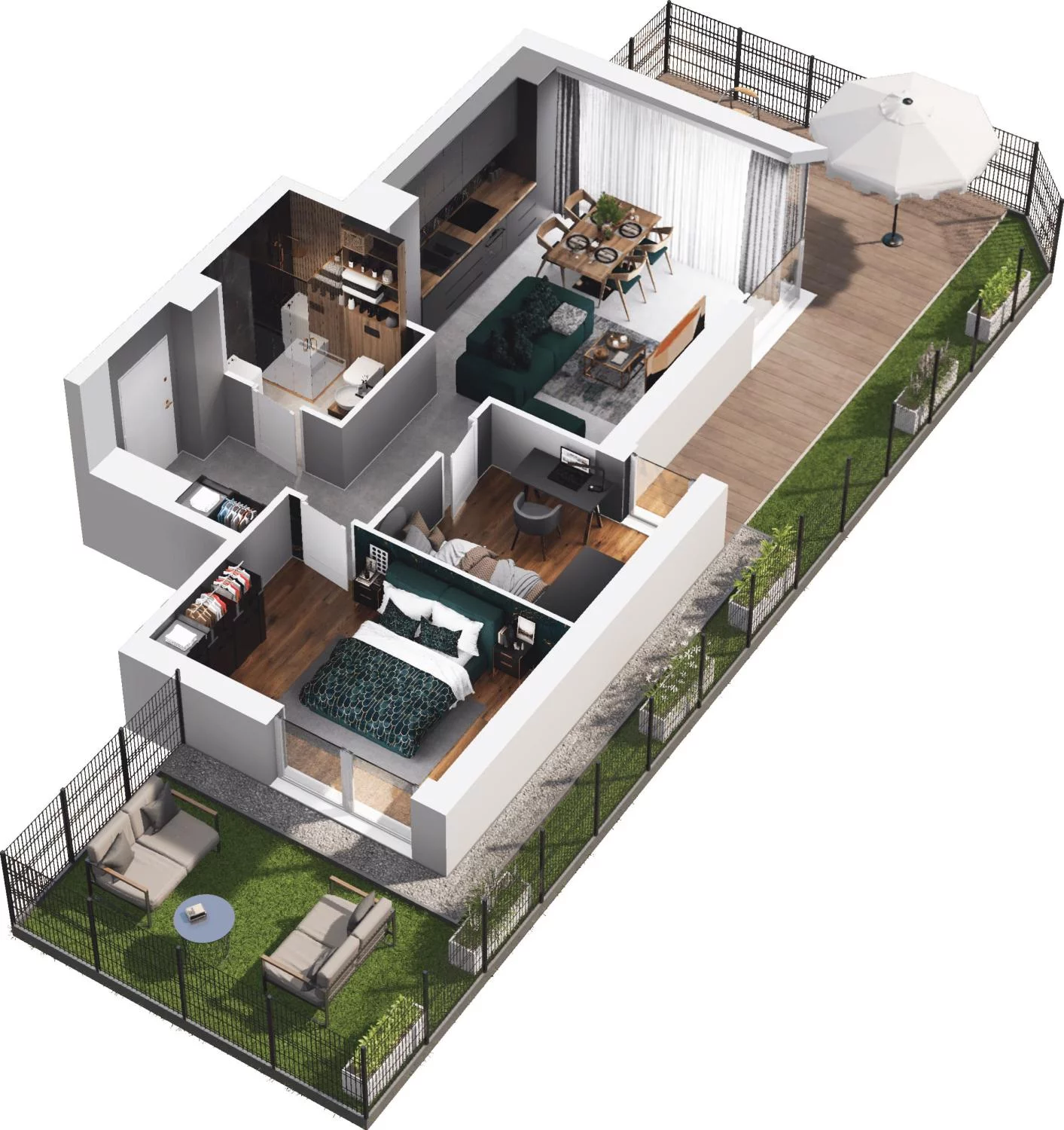 3 pokoje, apartament 50,59 m², parter, oferta nr C16.1, Sol Marina, Wiślinka, ul. Łąkowa