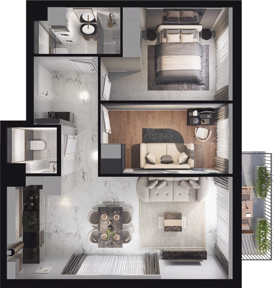 3 pokoje, mieszkanie 58,06 m², piętro 4, oferta nr 9.66, Osiedle Pastelowe, Gdańsk, Orunia Górna-Gdańsk Południe, Łostowice, ul. Pastelowa