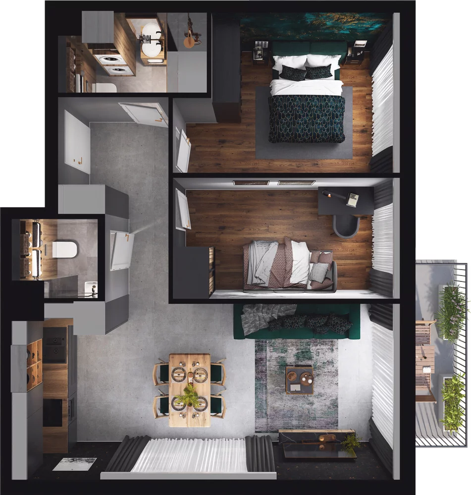 3 pokoje, mieszkanie 58,06 m², piętro 4, oferta nr 9.66, Osiedle Pastelowe, Gdańsk, Orunia Górna-Gdańsk Południe, Łostowice, ul. Pastelowa
