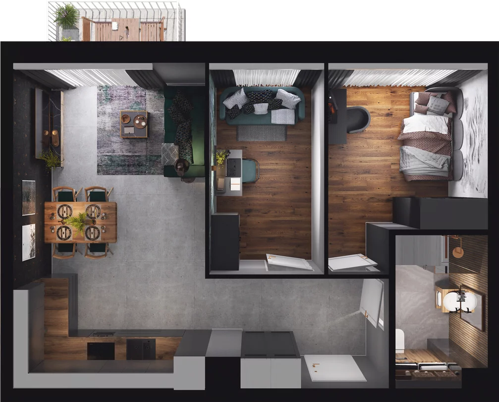 3 pokoje, mieszkanie 54,52 m², piętro 2, oferta nr C2.29, Osiedle Kociewskie III, Rokitki, ul. Tczewska
