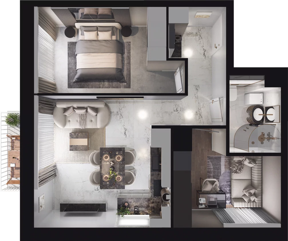 3 pokoje, mieszkanie 49,03 m², piętro 2, oferta nr C3.27, Osiedle Kociewskie III, Rokitki, ul. Tczewska