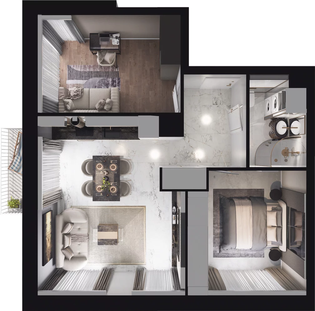 3 pokoje, mieszkanie 54,32 m², piętro 2, oferta nr C3.35, Osiedle Kociewskie III, Rokitki, ul. Tczewska
