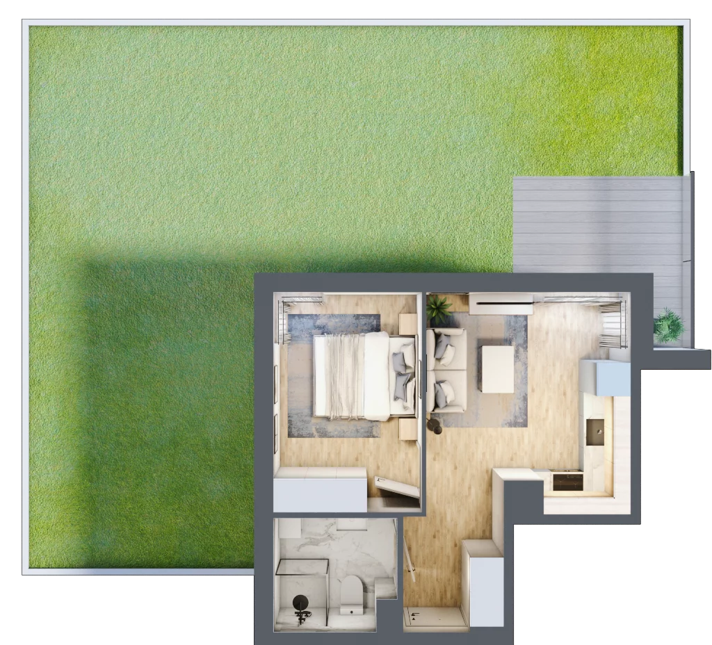2 pokoje, apartament 31,63 m², parter, oferta nr C9.4, Sol Marina, Wiślinka, ul. Łąkowa