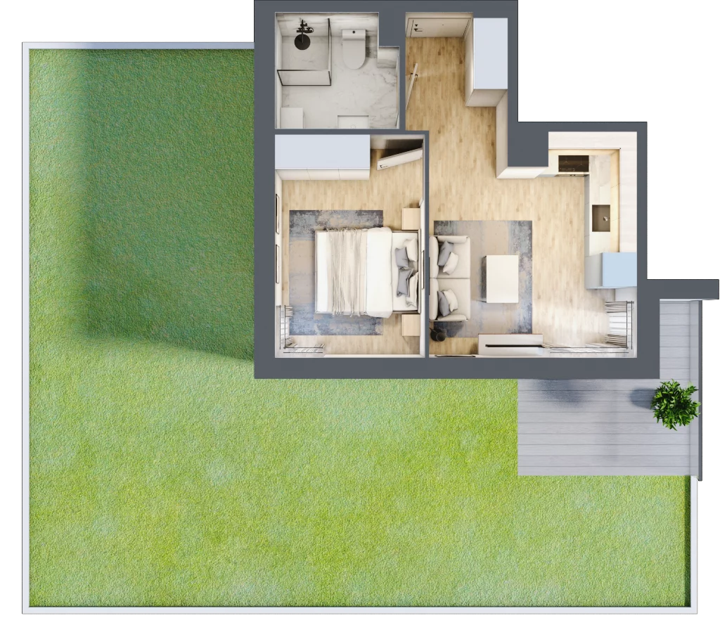 2 pokoje, apartament 31,58 m², piętro 1, oferta nr C8.8, Sol Marina, Wiślinka, ul. Łąkowa