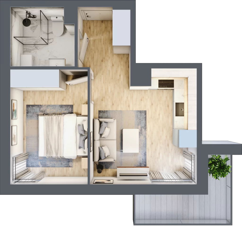 2 pokoje, apartament 31,58 m², piętro 1, oferta nr C8.8, Sol Marina, Wiślinka, ul. Łąkowa