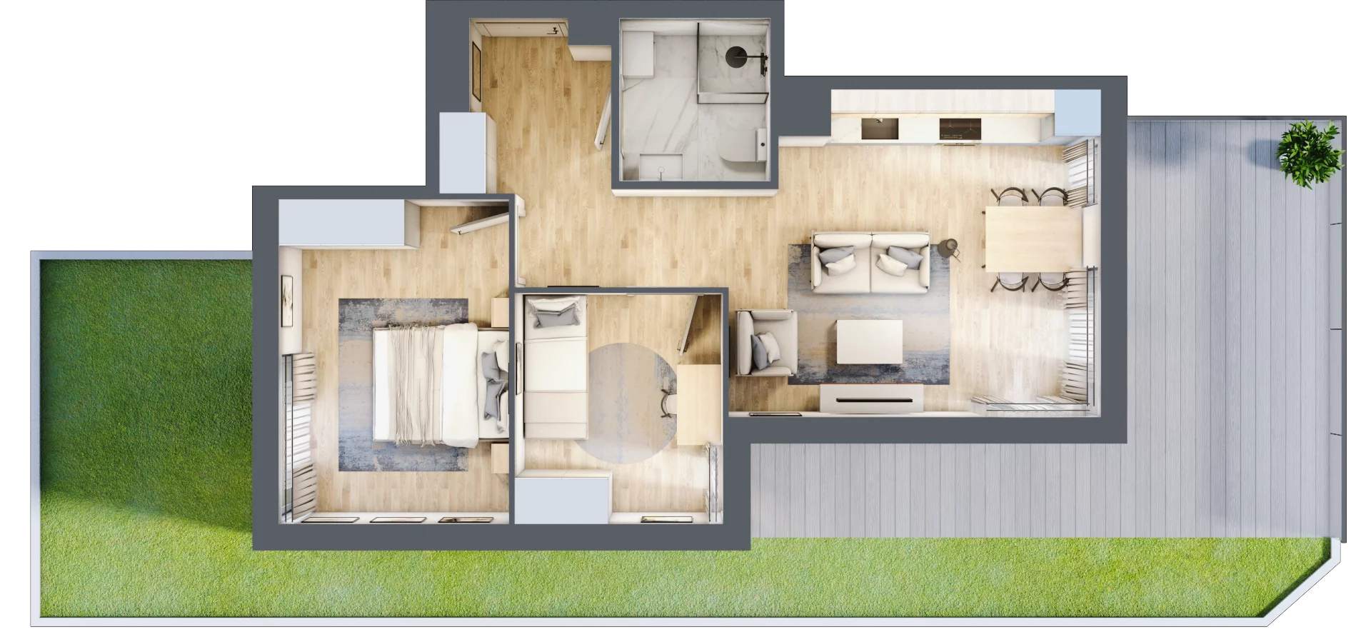 3 pokoje, apartament 50,70 m², parter, oferta nr C13.1, Sol Marina, Wiślinka, ul. Łąkowa
