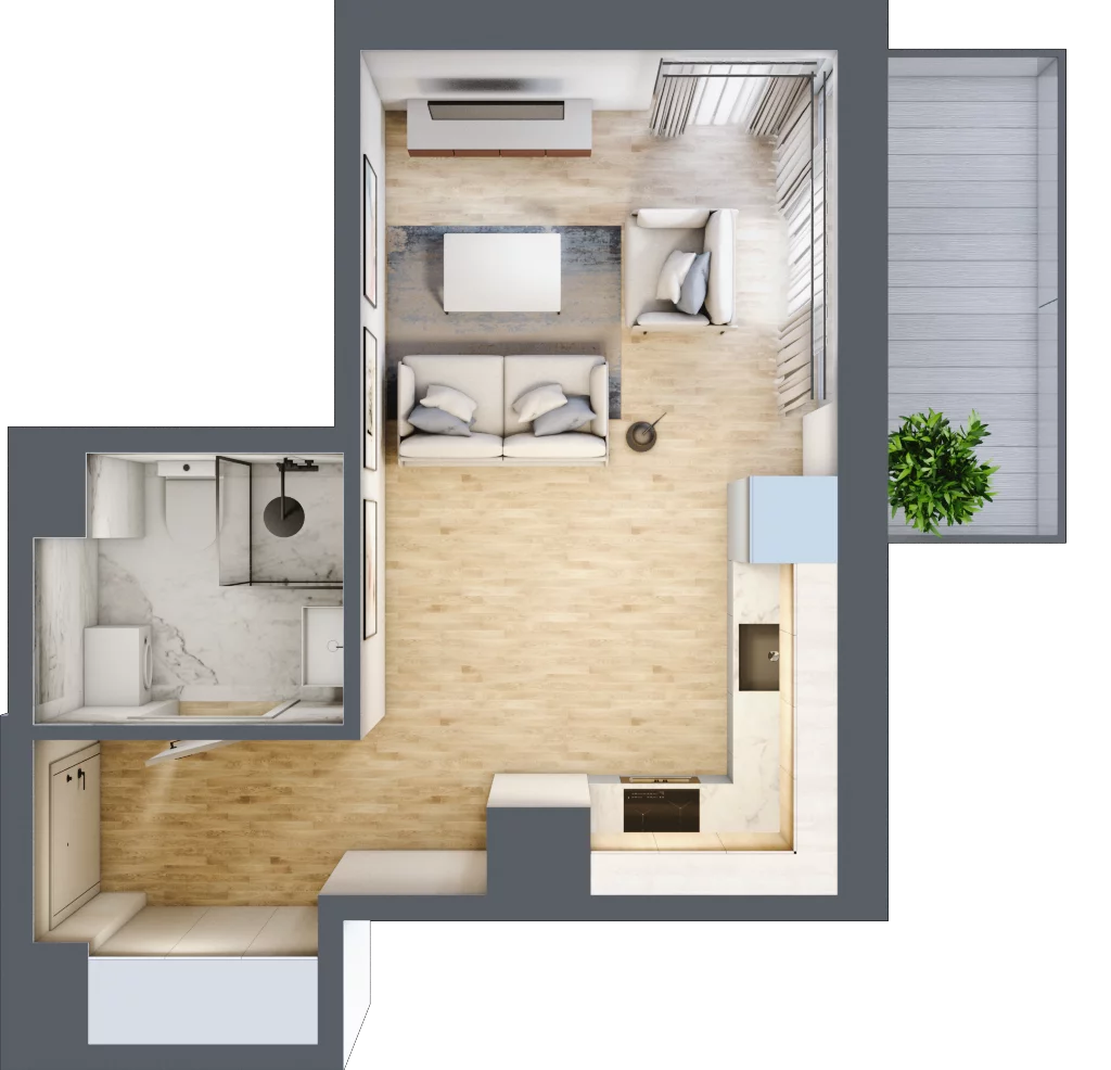 1 pokój, apartament 26,15 m², piętro 2, oferta nr C9.11, Sol Marina, Wiślinka, ul. Łąkowa