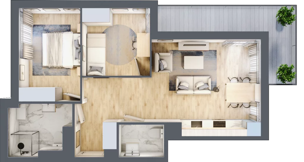 3 pokoje, apartament 55,40 m², piętro 2, oferta nr C10.7, Sol Marina, Wiślinka, ul. Łąkowa