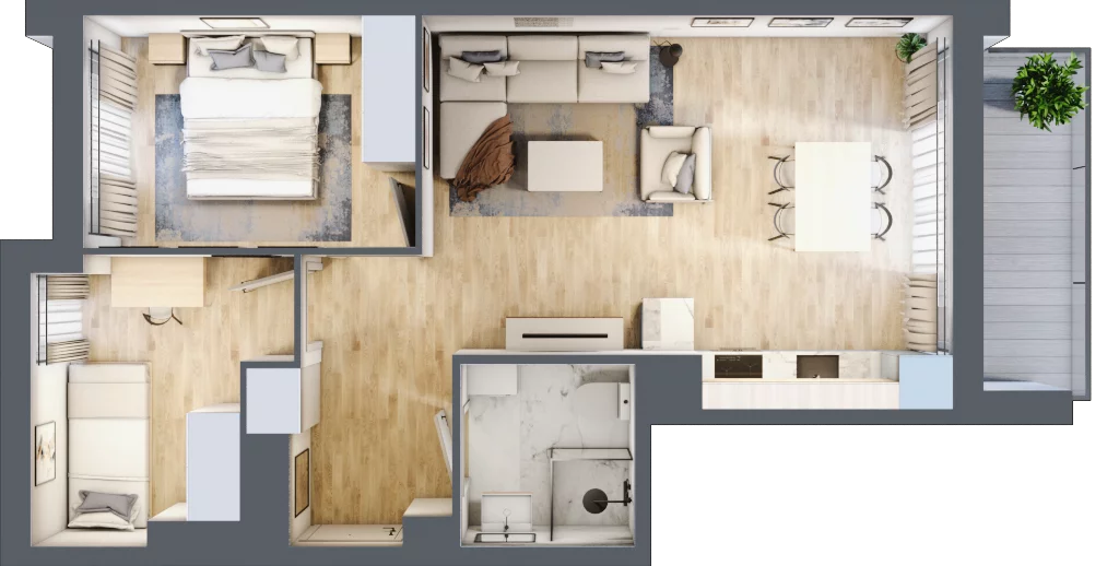 3 pokoje, apartament 51,19 m², piętro 1, oferta nr C8.5, Sol Marina, Wiślinka, ul. Łąkowa
