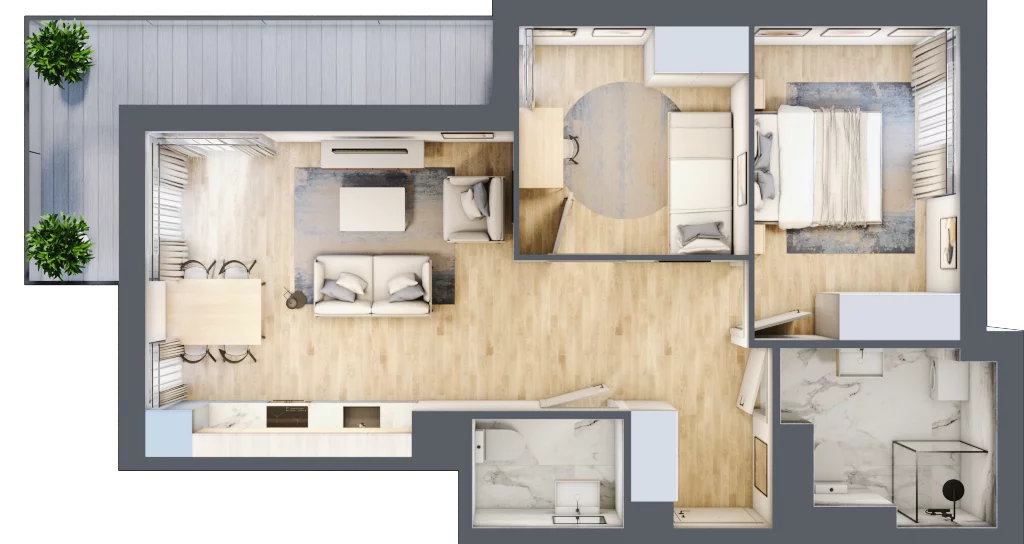 3 pokoje, apartament 55,94 m², piętro 1, oferta nr C11.4, Sol Marina, Wiślinka, ul. Łąkowa