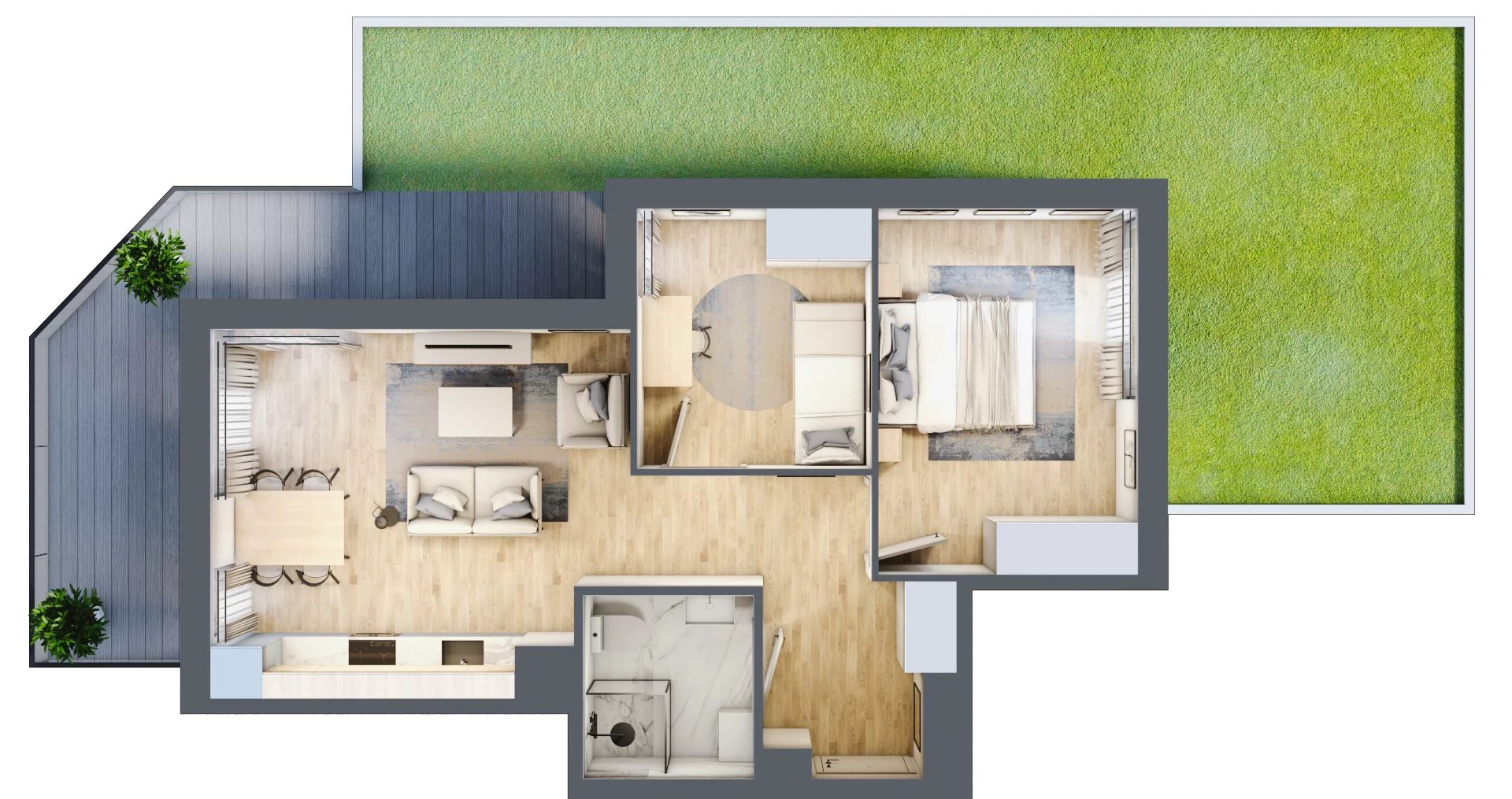 3 pokoje, apartament 50,64 m², parter, oferta nr C11.1, Sol Marina, Wiślinka, ul. Łąkowa