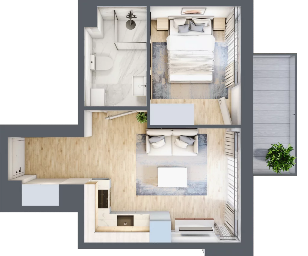 2 pokoje, apartament 31,40 m², piętro 2, oferta nr C8.10, Sol Marina, Wiślinka, ul. Łąkowa