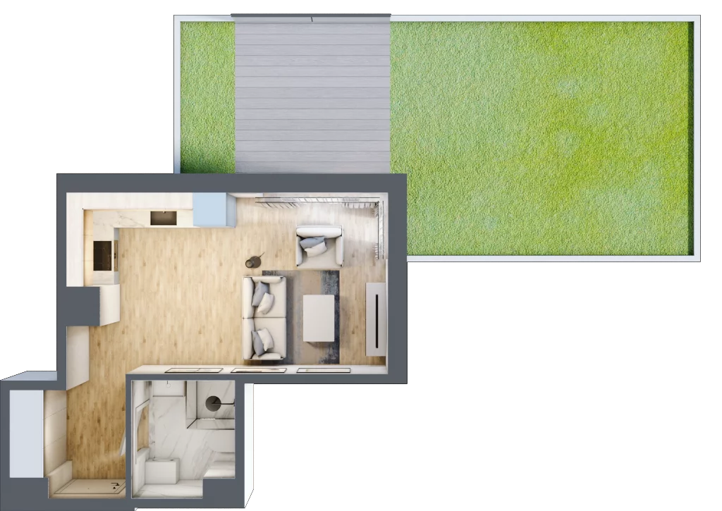1 pokój, apartament 26,21 m², parter, oferta nr C8.3, Sol Marina, Wiślinka, ul. Łąkowa