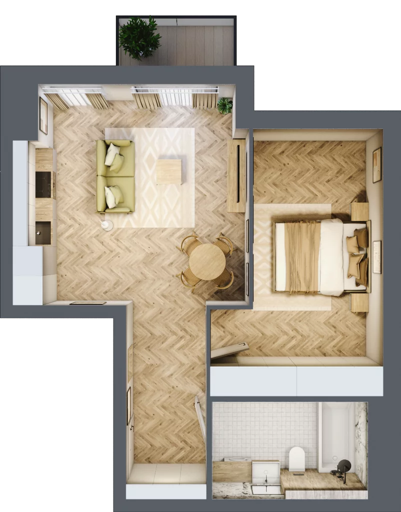 2 pokoje, apartament 46,46 m², piętro 2, oferta nr 4.21, Trimare, Sztutowo, ul. Mierzeja Park