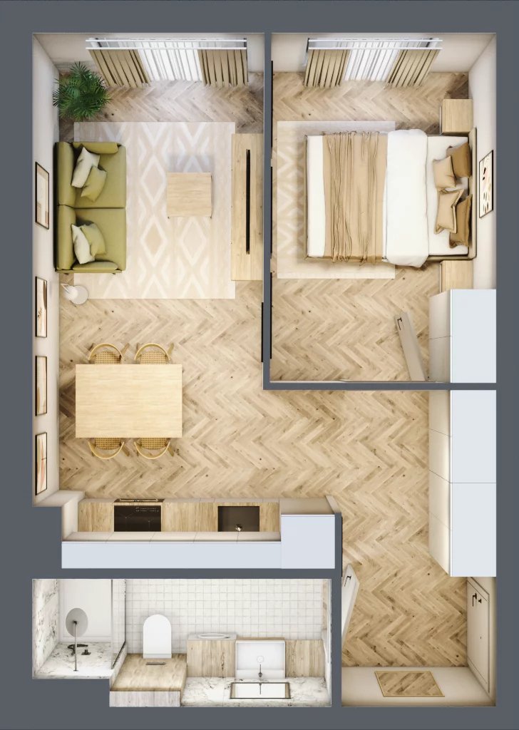 2 pokoje, apartament 37,48 m², parter, oferta nr 10.2 (O), Trimare, Sztutowo, ul. Mierzeja Park