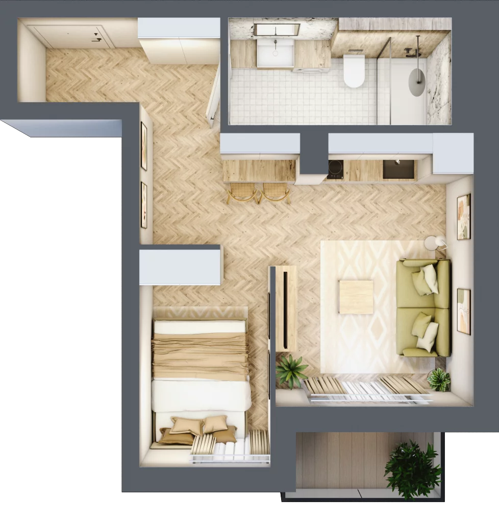 1 pokój, apartament 30,83 m², piętro 1, oferta nr 8.13 (O), Trimare, Sztutowo, ul. Mierzeja Park