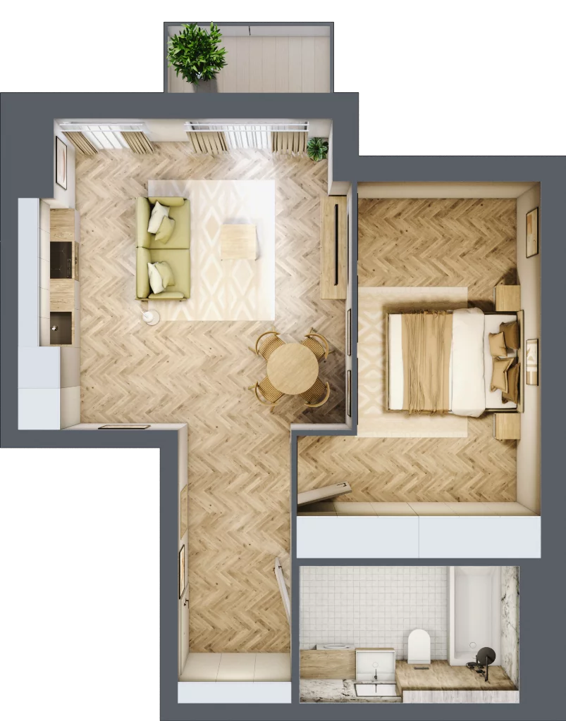 2 pokoje, apartament 46,66 m², piętro 2, oferta nr 8.21, Trimare, Sztutowo, ul. Mierzeja Park