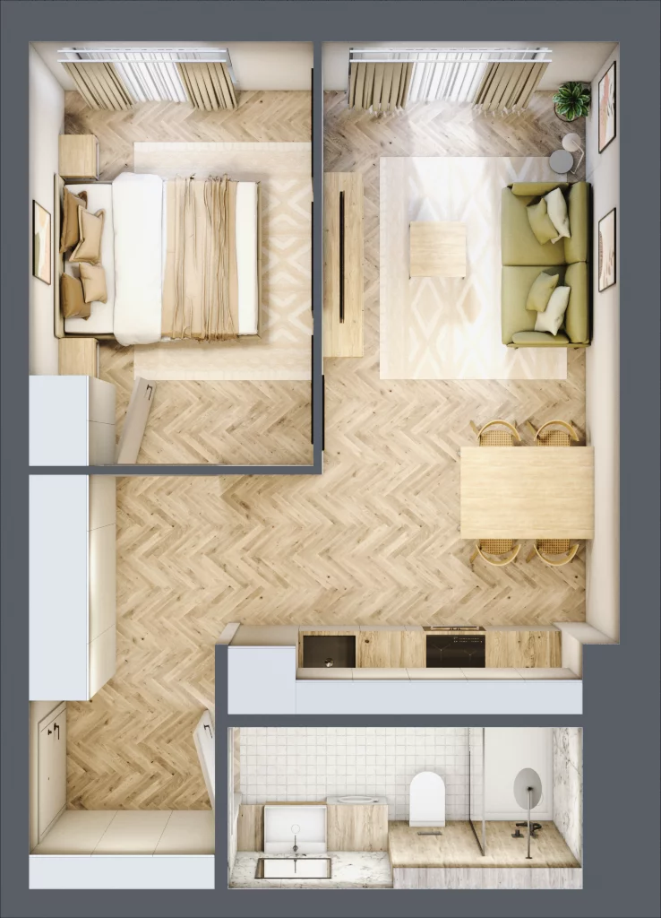 2 pokoje, apartament 37,68 m², parter, oferta nr 9.7 (O), Trimare, Sztutowo, ul. Mierzeja Park