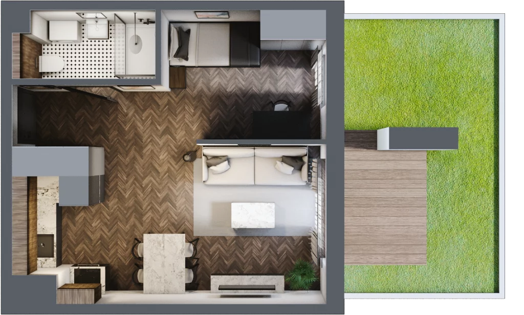 2 pokoje, apartament 36,45 m², parter, oferta nr 6.04, Pino Resort, Gdańsk, Wyspa Sobieszewska, Sobieszewo, ul. Turystyczna 90