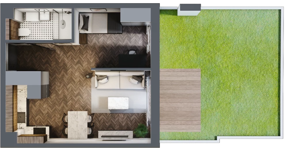 2 pokoje, apartament 36,61 m², parter, oferta nr 6.02, Pino Resort, Gdańsk, Wyspa Sobieszewska, Sobieszewo, ul. Turystyczna 90