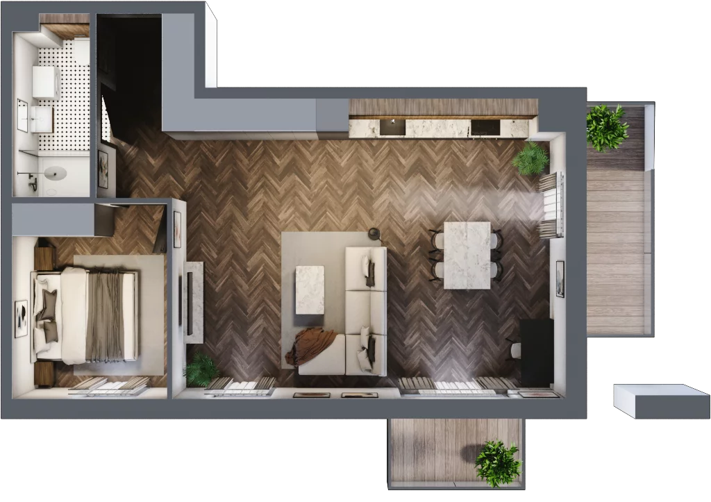 2 pokoje, apartament 60,82 m², piętro 1, oferta nr 6.31, Pino Resort, Gdańsk, Wyspa Sobieszewska, Sobieszewo, ul. Turystyczna 90