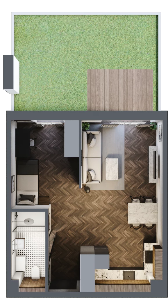 2 pokoje, apartament 43,50 m², parter, oferta nr 6.18, Pino Resort, Gdańsk, Wyspa Sobieszewska, Sobieszewo, ul. Turystyczna 90