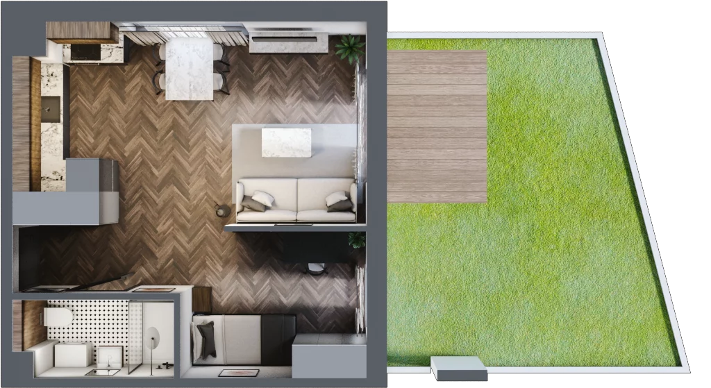 2 pokoje, apartament 39,60 m², parter, oferta nr 6.01, Pino Resort, Gdańsk, Wyspa Sobieszewska, Sobieszewo, ul. Turystyczna 90