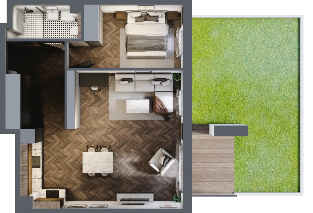 2 pokoje, apartament 57,12 m², parter, oferta nr 6.06, Pino Resort, Gdańsk, Wyspa Sobieszewska, Sobieszewo, ul. Turystyczna 90