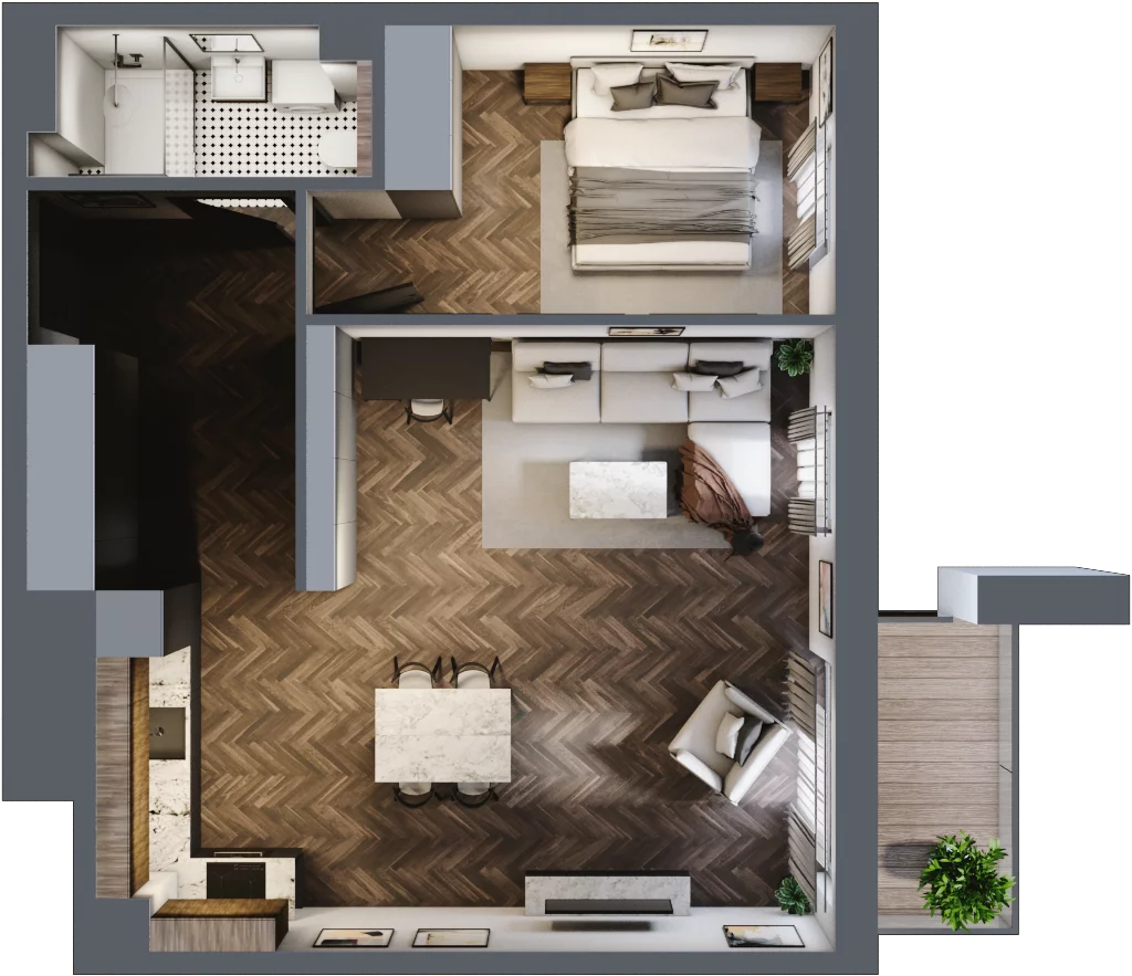 2 pokoje, apartament 57,52 m², piętro 1, oferta nr 6.30, Pino Resort, Gdańsk, Wyspa Sobieszewska, Sobieszewo, ul. Turystyczna 90
